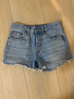 Classic Light Blue Denim High-Rise Women's Shorts